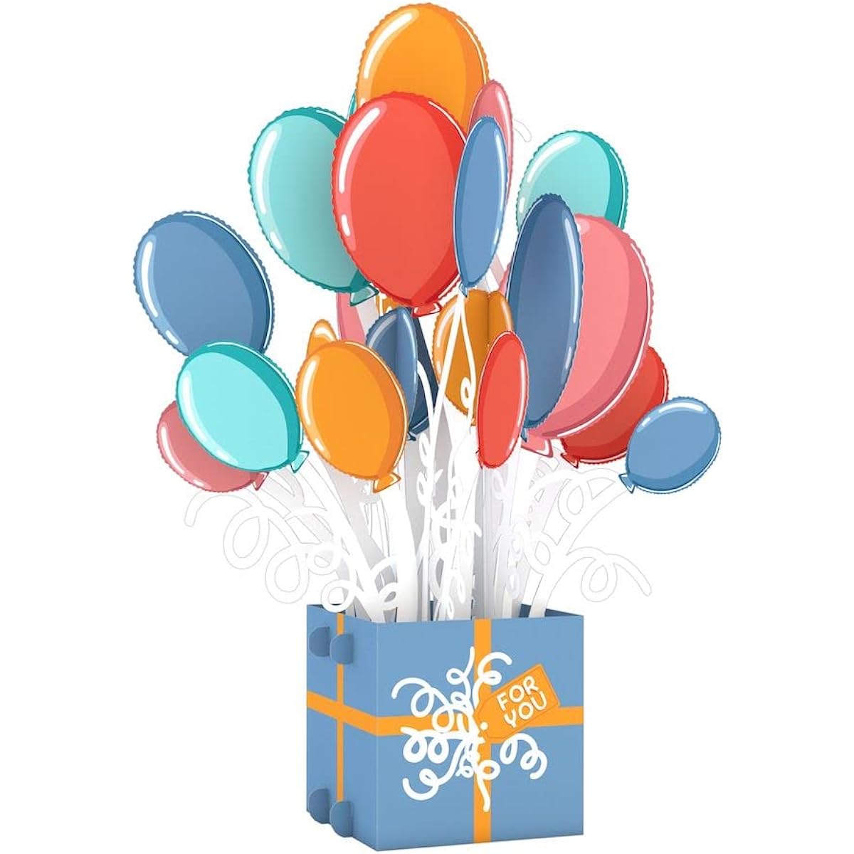 Lovepop Balloon Box Birthday Bouquet Pop Up Paper Flower Bouquet with 3D Floral Greeting Note Card Unique Birthday Gift 14.1 x 10.8 Inch