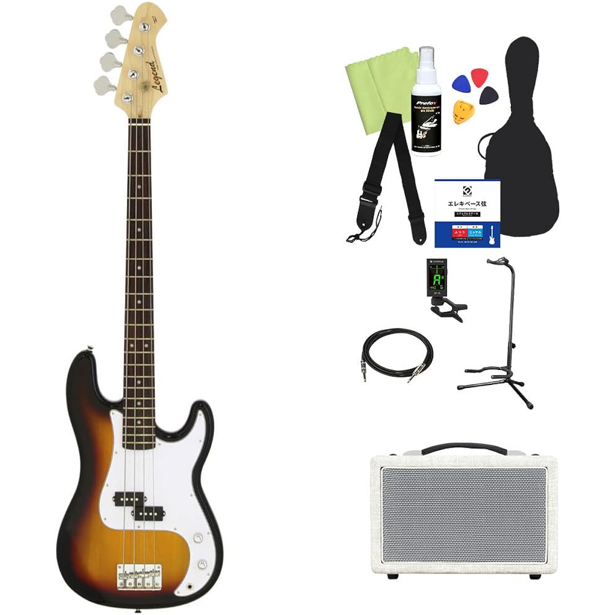 LEGEND LPB-Z Bass Beginner 12-piece Set [Shimamura Music's best-selling bass amp included] 3TS P-bass type Legend