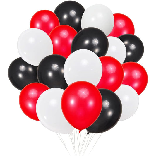 300 Pack Red Black White Balloons 3 Colors 100pcs Red White Black Latex Balloons 12inch Various Party Balloons Arch Garland Balloon Decoration