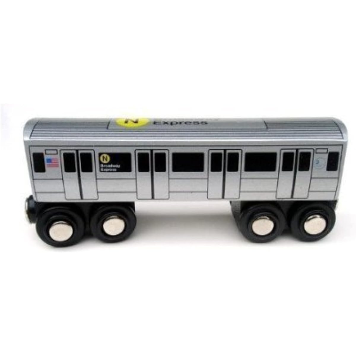 Munipals NYC Subway N Car Toy Train Wooden Railway Compatible by Munipals [Parallel Import]
