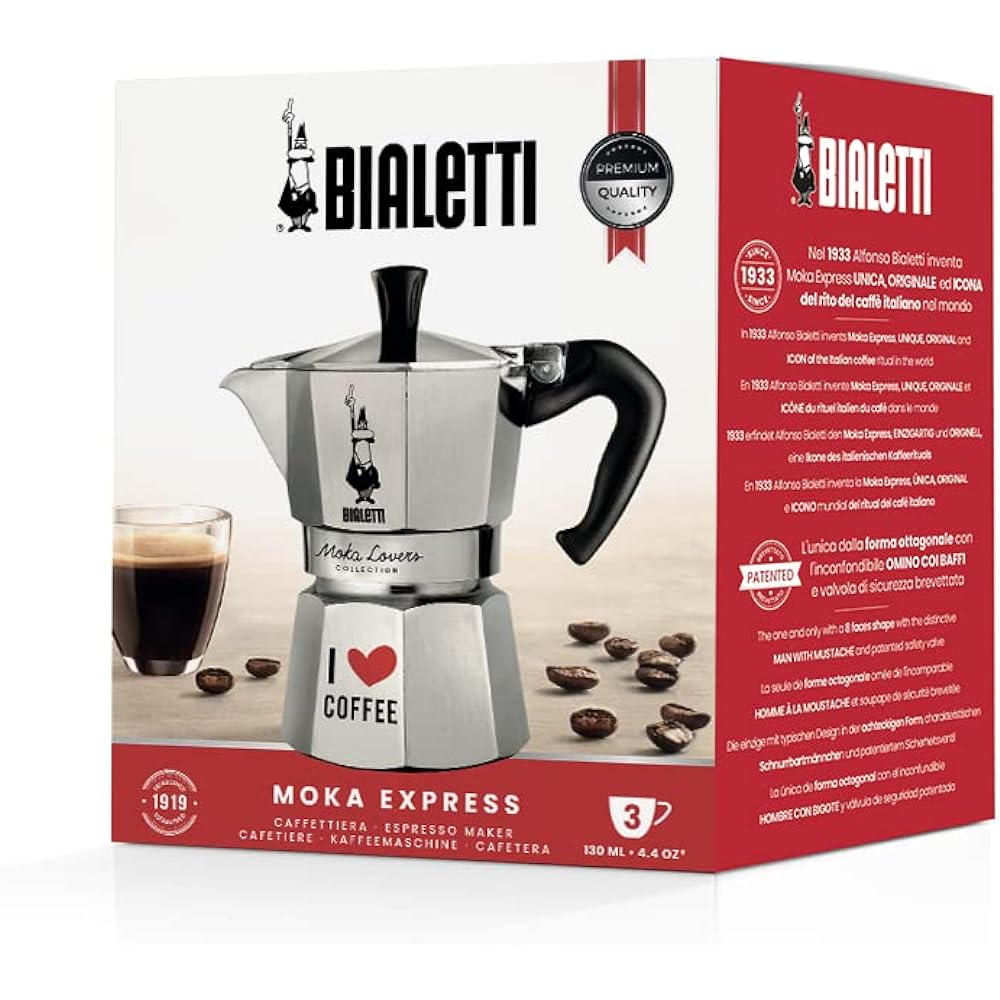 BIALETTI Bialetti Mocha Express ILC 3 Cup Silver Direct Fire Type (Coffee Maker Espresso Maker Macchinetta)
