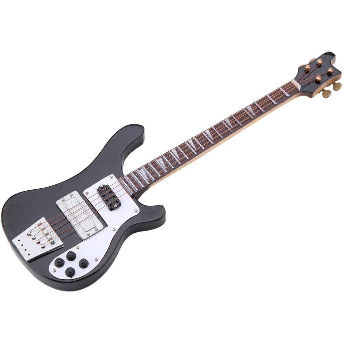 HURRISE Miniature Bass Miniature Musical Instrument Resistant Miniature Guitar Musical Model Elegant Home Office Decoration