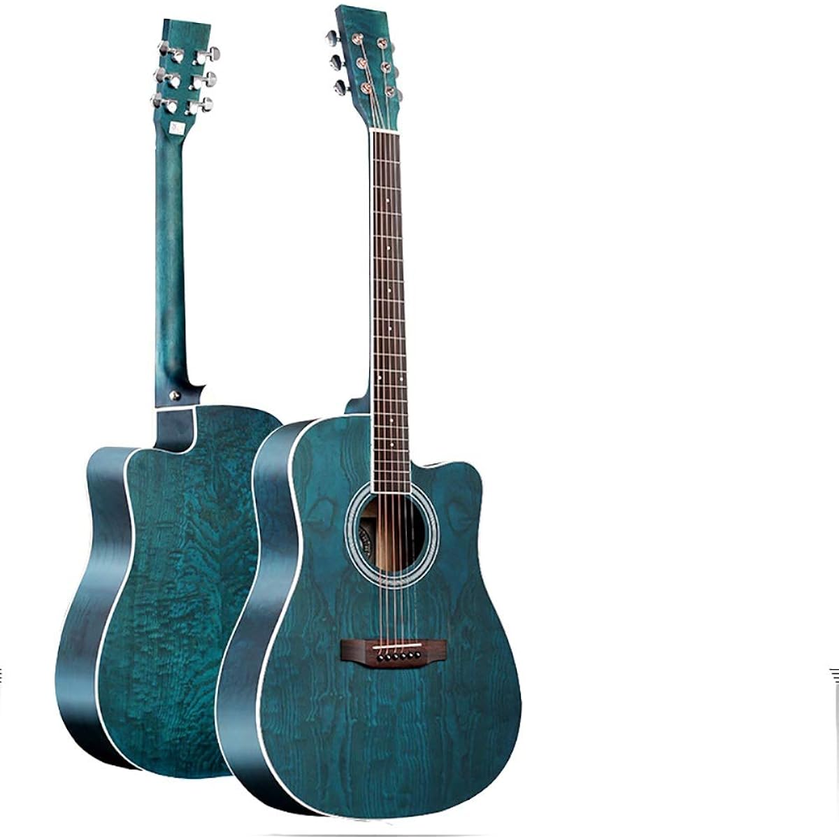 Beginner's Practice Guitar 41 Inch Folk Acoustic Guitar Male and Female Student Mahogany Guitar for Students, Children and Adults (Color: Blue, Size: 41inch)