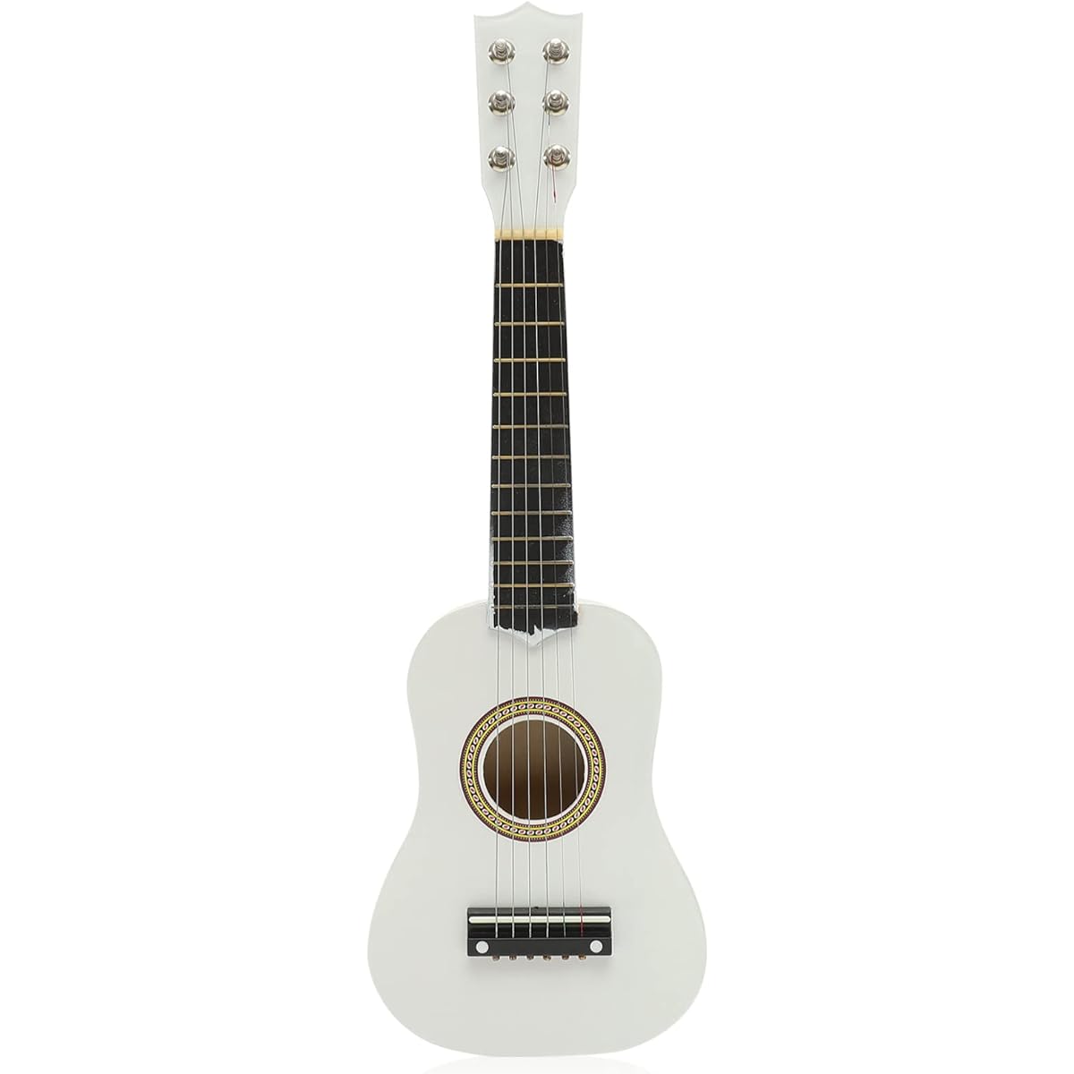 ARTIBETTER 21 Inch Guitar Small Acoustic Guitar Beginner 6 String Wooden Guitar White