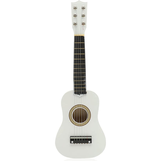 ARTIBETTER 21 Inch Guitar Small Acoustic Guitar Beginner 6 String Wooden Guitar White