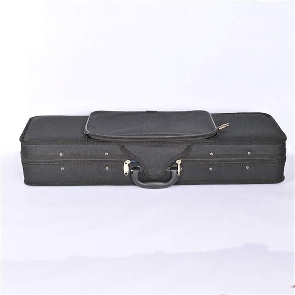 Violin Case Super Lightweight Portable Full Size Violin Case Oval Violin Hard Case Bag Cover with Backpack Straps Sturdy Lightweight Pressure Resistant (Color: Black, Size: 1/2)
