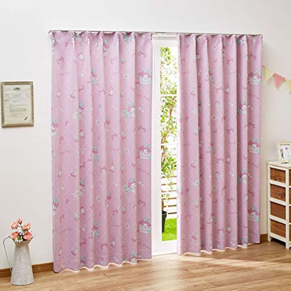 Sanrio My Melody Grade 2 Blackout Heat Shielding Curtains Set of 2 Width 100x178cm Length SB-455