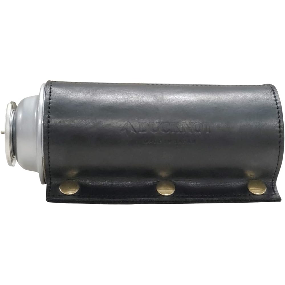 DUCKNOT CB Can Leather Cover CB Can Cover Gas Canister Case Genuine Leather Made in Japan (Black)