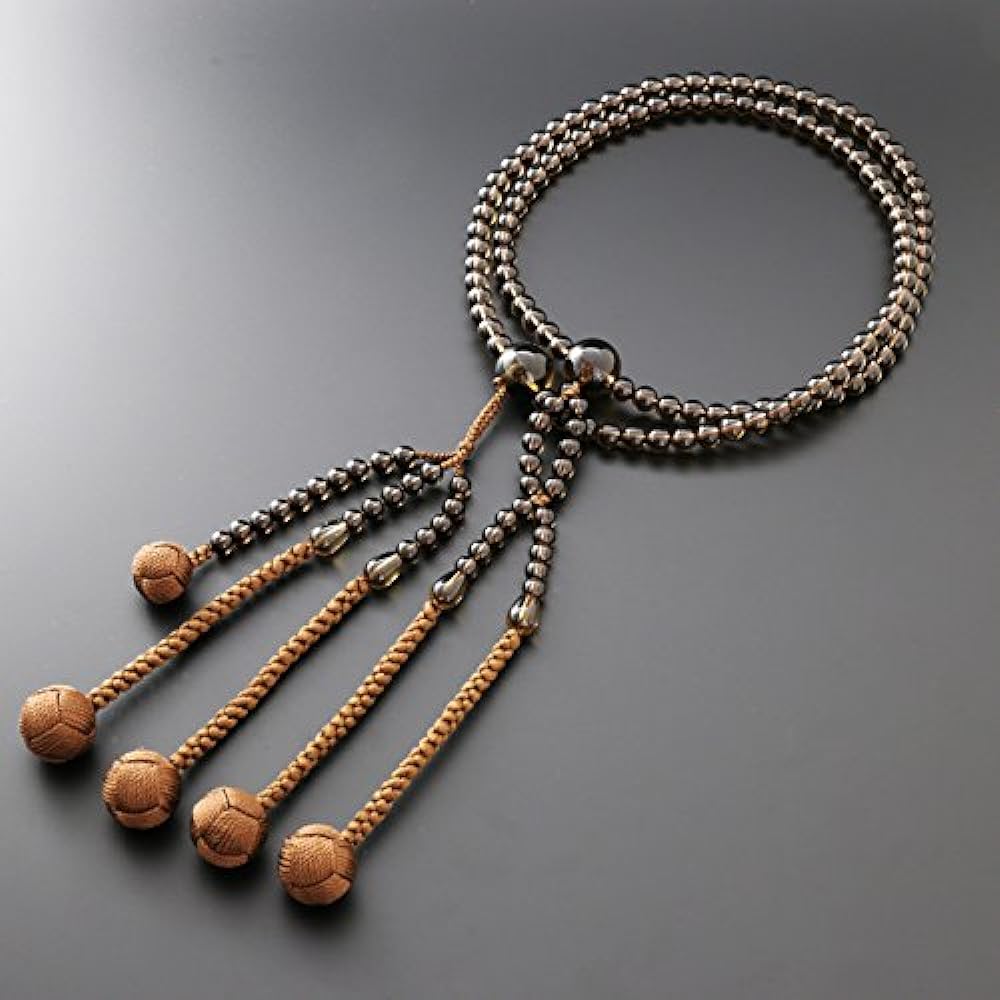 Kyoto Buddhist Altar Hayashi Prayer Beads Nichiren Buddhism Shakuni Tea Crystal (for Men) Formal Official [Bead Bag Set] SM-067 Kyoto Prayer Beads