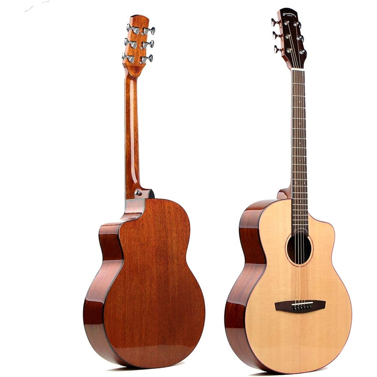 Acoustic Guitar Solid Wood Veneer Guitar with Rosewood Fretboard Full Size Acoustic Guitar Classic Guitar (Color: Natural, Size: 38 inches)