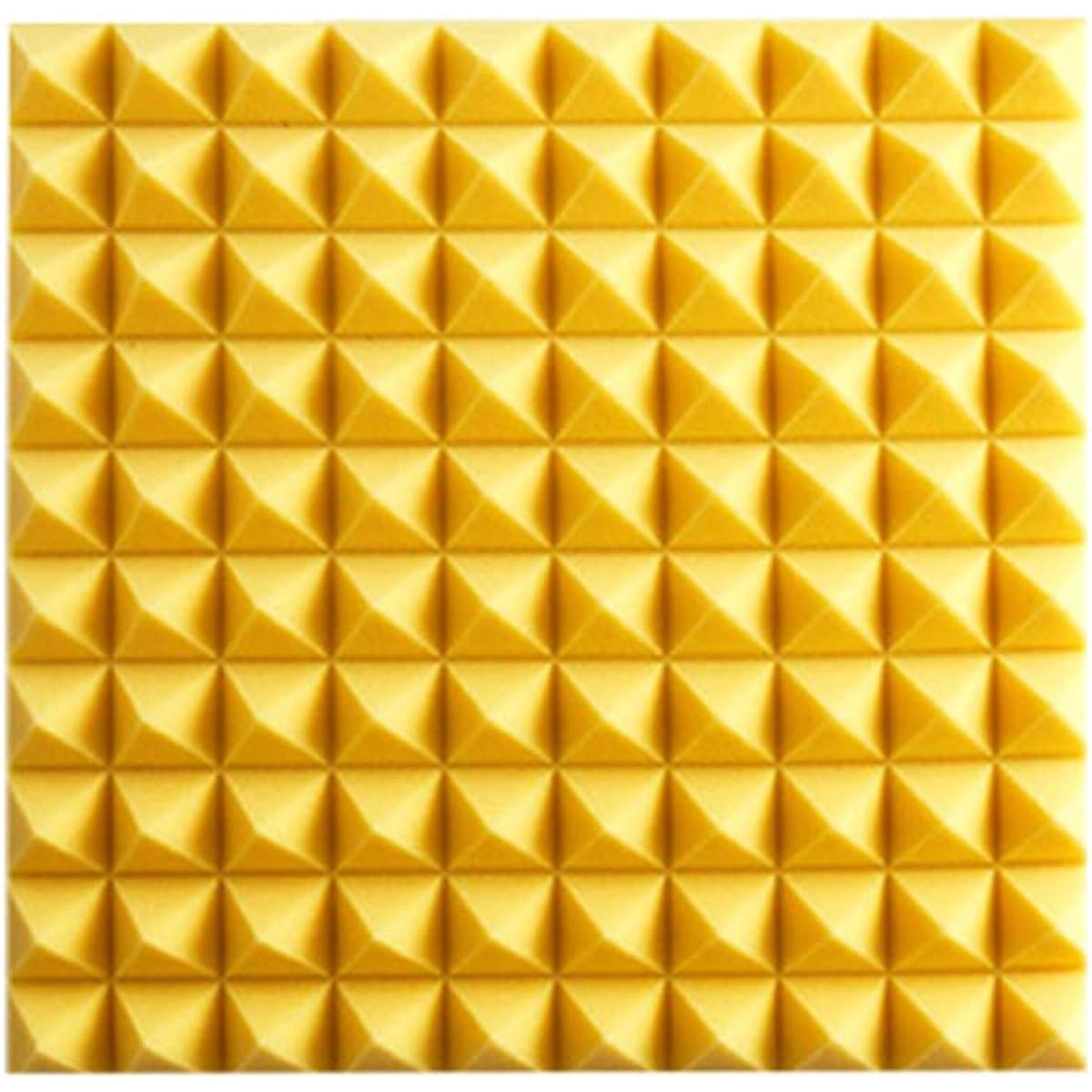 10pcs Acoustic Foam Tiles,Fire Retardant Noise Cancelling Acoustic Wall Panels Home Studio, Soundproofing Foam Pads for Office (Black 50*50*5CM) (Yellow 50*50*5CM)