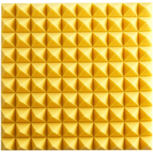 10pcs Acoustic Foam Tiles,Fire Retardant Noise Cancelling Acoustic Wall Panels Home Studio, Soundproofing Foam Pads for Office (Black 50*50*5CM) (Yellow 50*50*5CM)