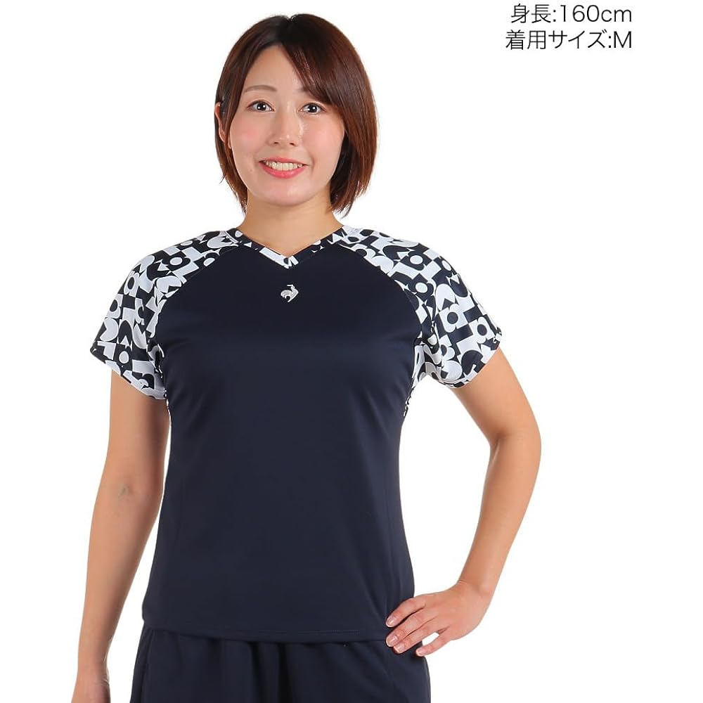 [Le Coq Sportif] T-Shirt, Short Sleeve Game Shirt [2WAY] Front and Back Graphic Game Shirt UV CUT (UPF50+) SUNSCREEN Reversible JTA Official Official Match Sunscreen Women's