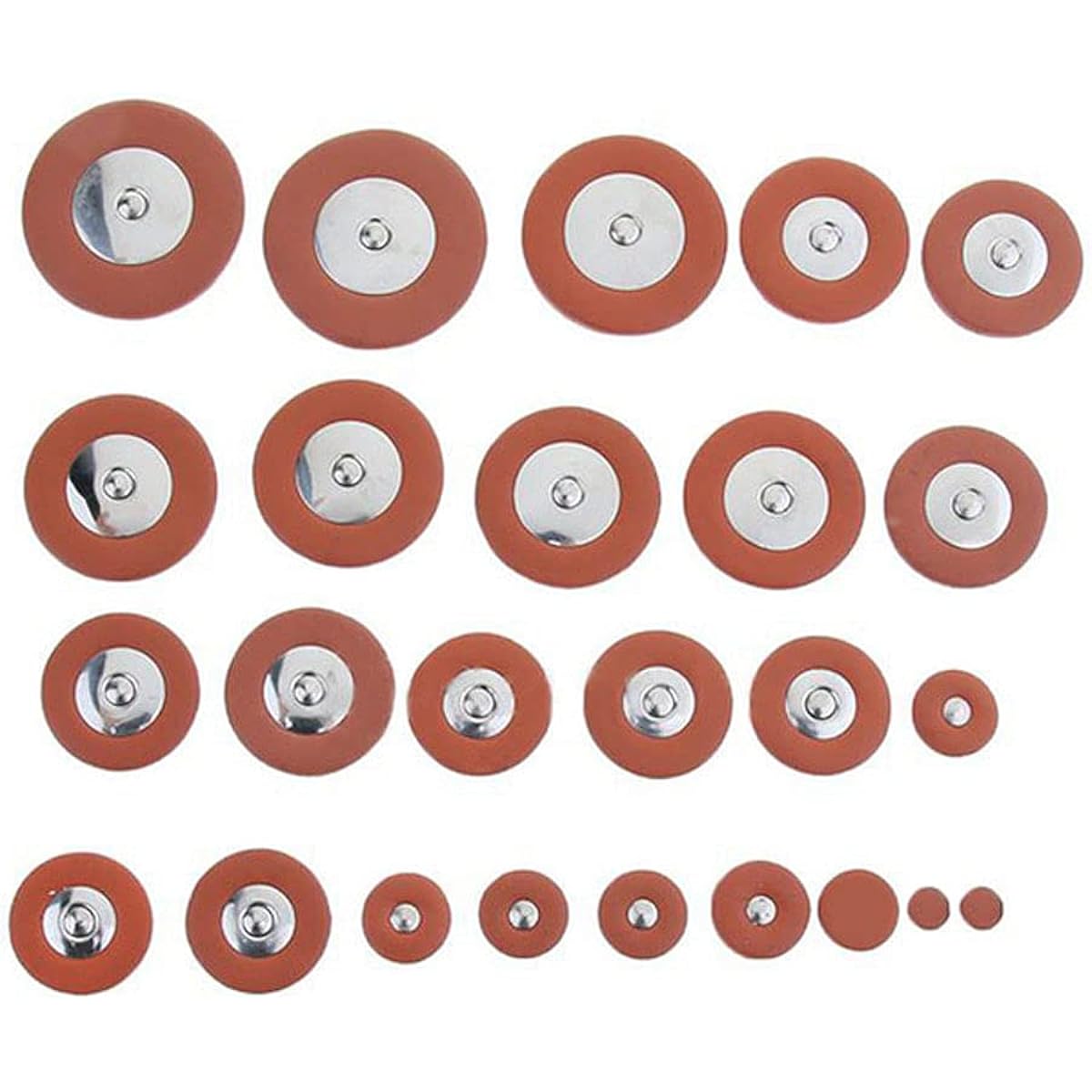 Jiayouy 25 Piece Leather Pad Alto Saxophone Pad Replacement Set Saxophone Repair Parts Brown 9mm~48mm