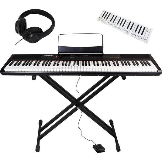 Artesia Electronic Piano Original Value Set 88 Keys PERFORMER/WH White (Sustain Pedal/Stand/Headphones/Keyboard Design Cloth Included)