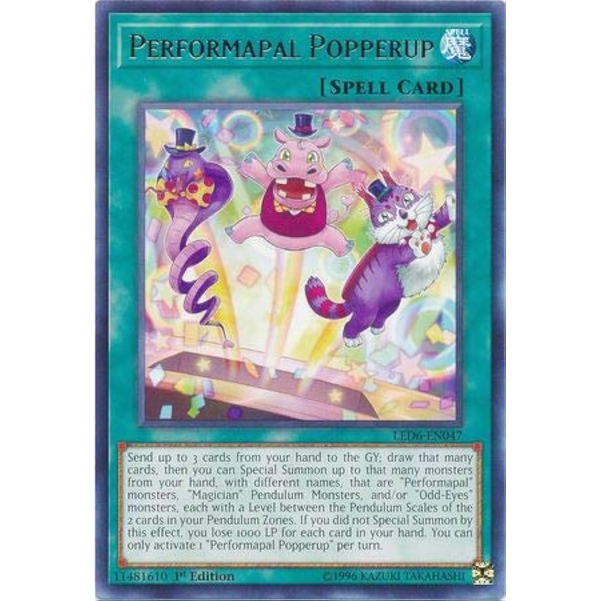 Performapal Popperup - LED6-EN047 - Rare - First Edition