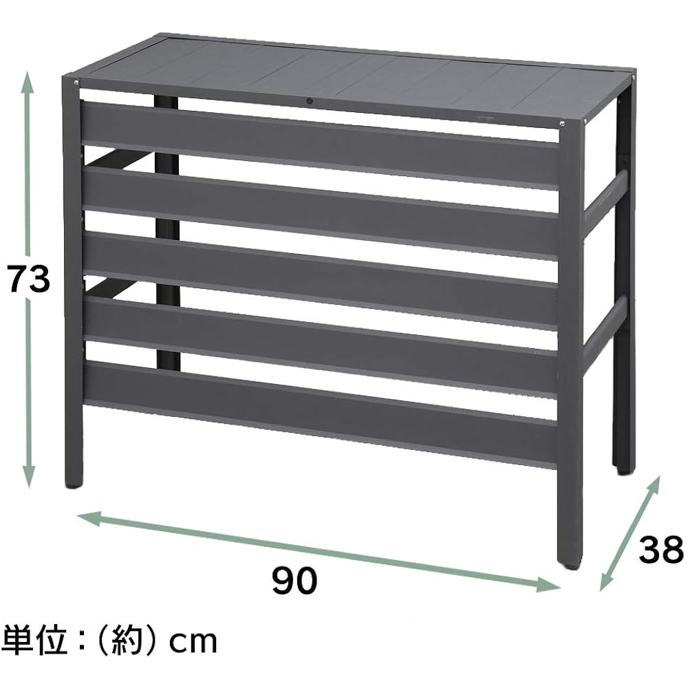 [Lightweight approx. 5.1kg] Iris Plaza Outdoor Unit Cover Aluminum Air Conditioner Outdoor Unit Cover Gray ASC-G Depth 38 x Height 73 x Width 90cm