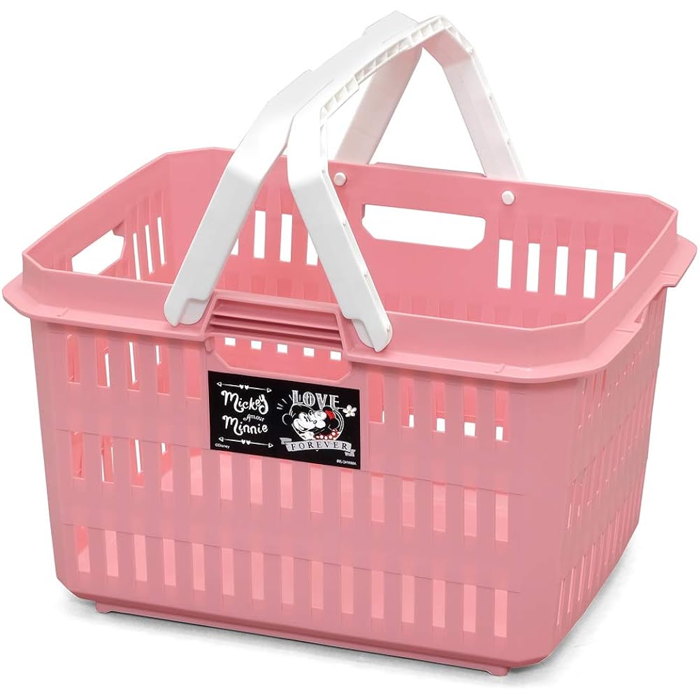 Iris Ohyama Basket Set of 10 Disney Storage Box Toy Mickey/Pink Width approx. 48.5 x Depth approx. 38.2 x Height approx. 29.3 cm DB-37