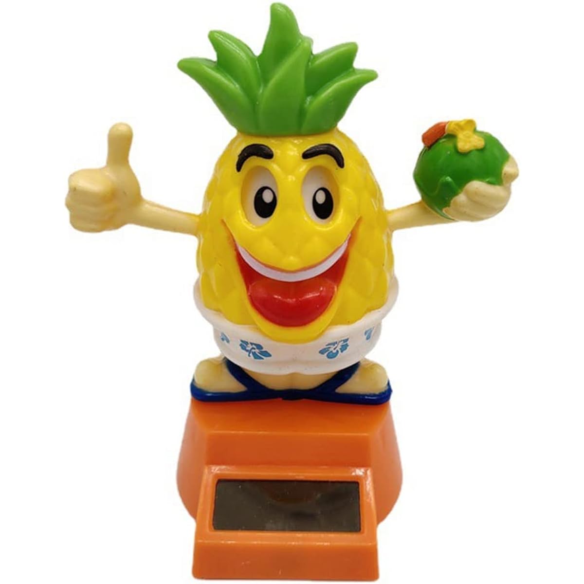 oAutoSjy Solar Powered Swinging Pineapple Car Dashboard Decoration Shaking Head Doll Car Interior Display Funny Dancing Fruit Figurine Car Ornaments Cute Pineapple Figure Desktop Ornaments for Office Home