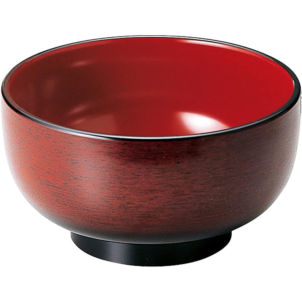 [Commercial Use Set] Fukui Craft 5.0 inch Fuki Bowl Goto Naigin Vermilion Paint (10 pieces) 90040232