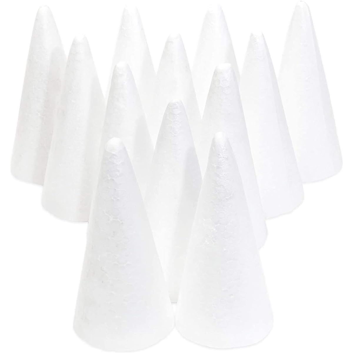 Craft Foam Cones, 2.7" x 5.5", White, Pack of 12