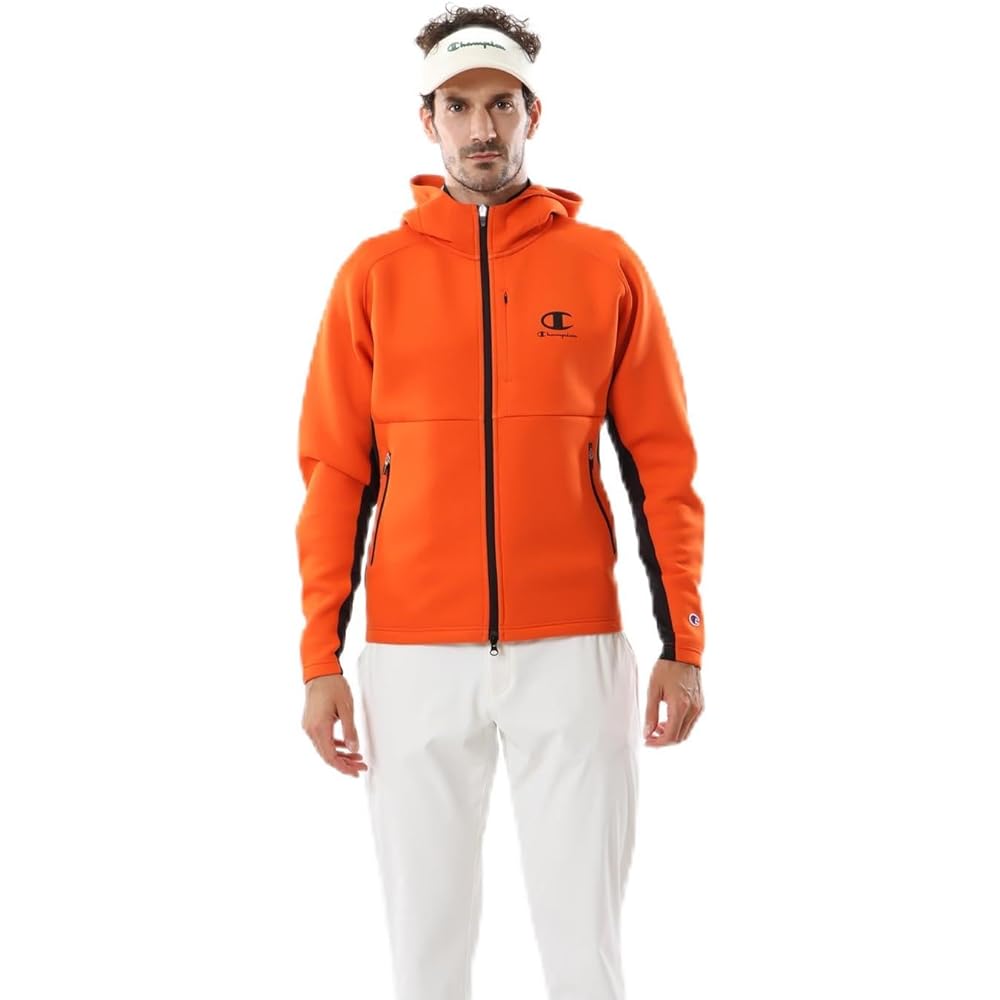 [Champion] Parka Long Sleeve WRAP-AIR Water Repellent One Point Logo Techweave(R) 3LS Zip Hooded Sweatshirt Men's Golf C3-ZG102