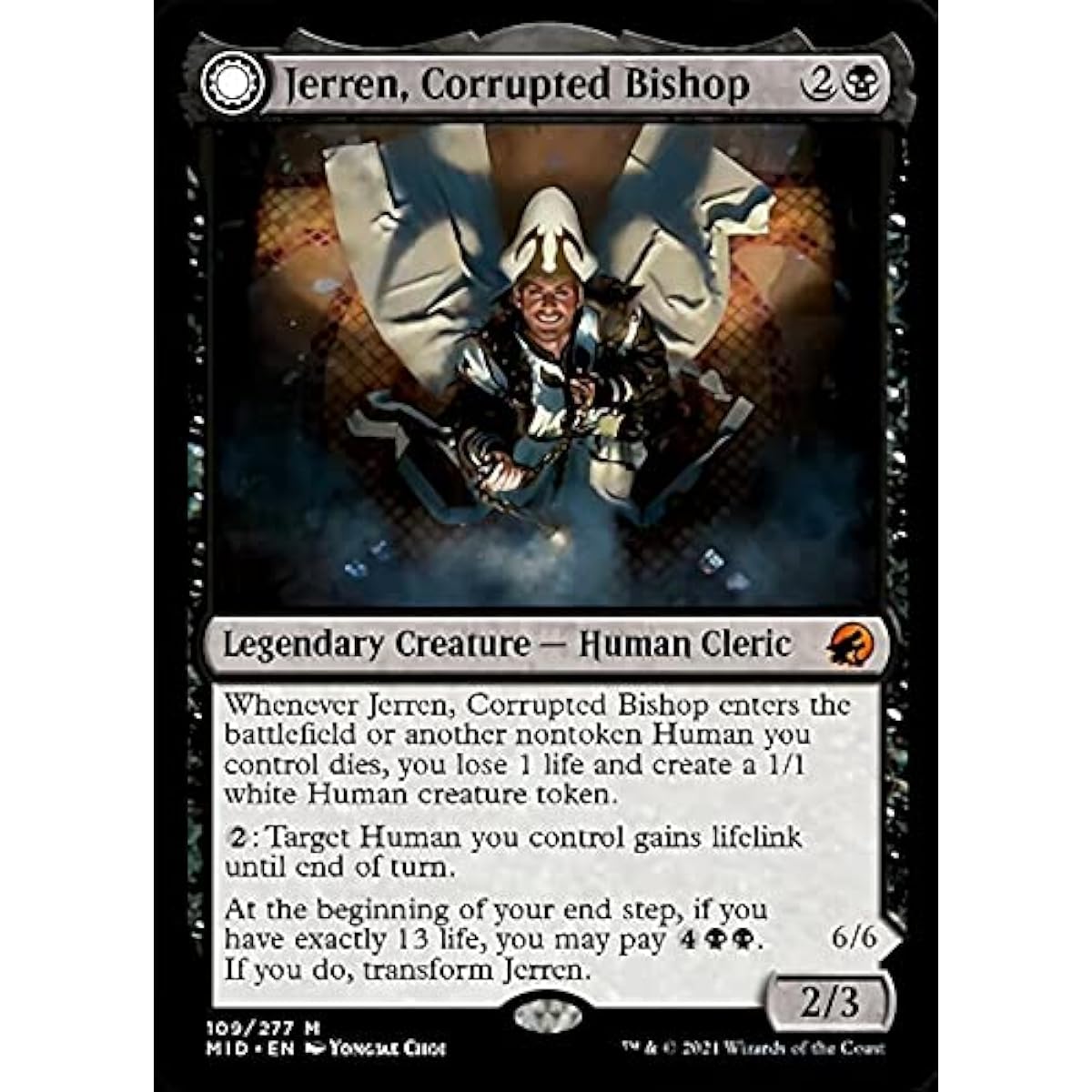 Magic: The Gathering - Jerren, the Corrupted Bishop // Ormendahl, the Corruptor (109) - Innistrad: Midnight Hunt