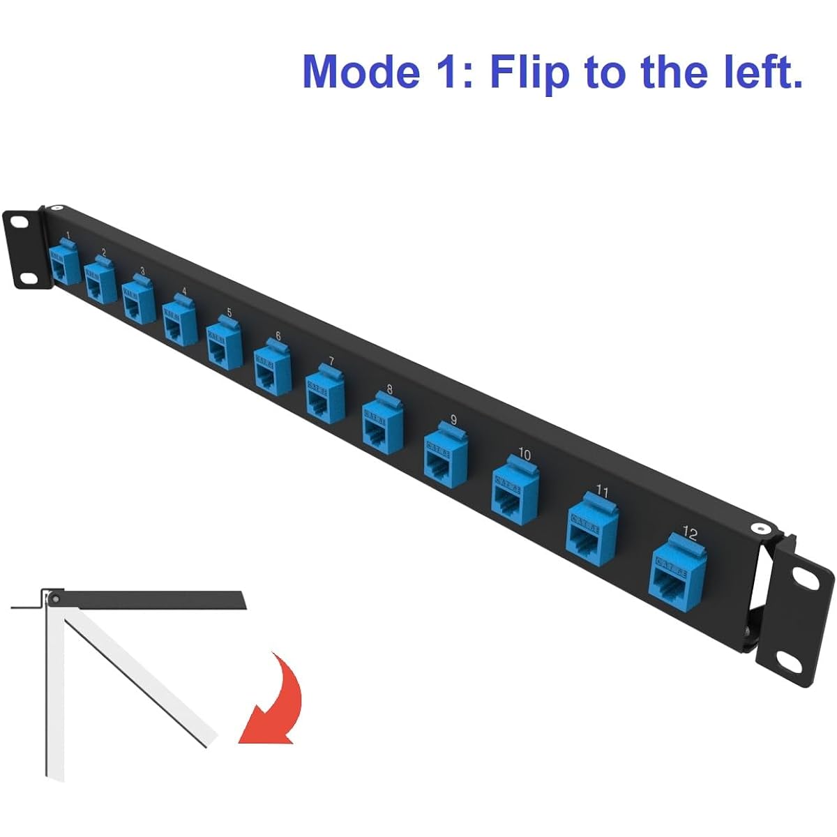 QiaoYoubang 1U Hinged Rack Panel for 19" Rack Mount (1U12 Holes)