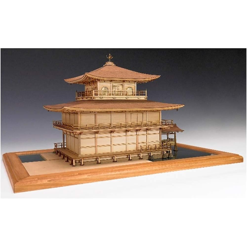 Woody Joe 1/75 Rokuonji Kinkaku Shiraki Wooden Model Assembly Kit