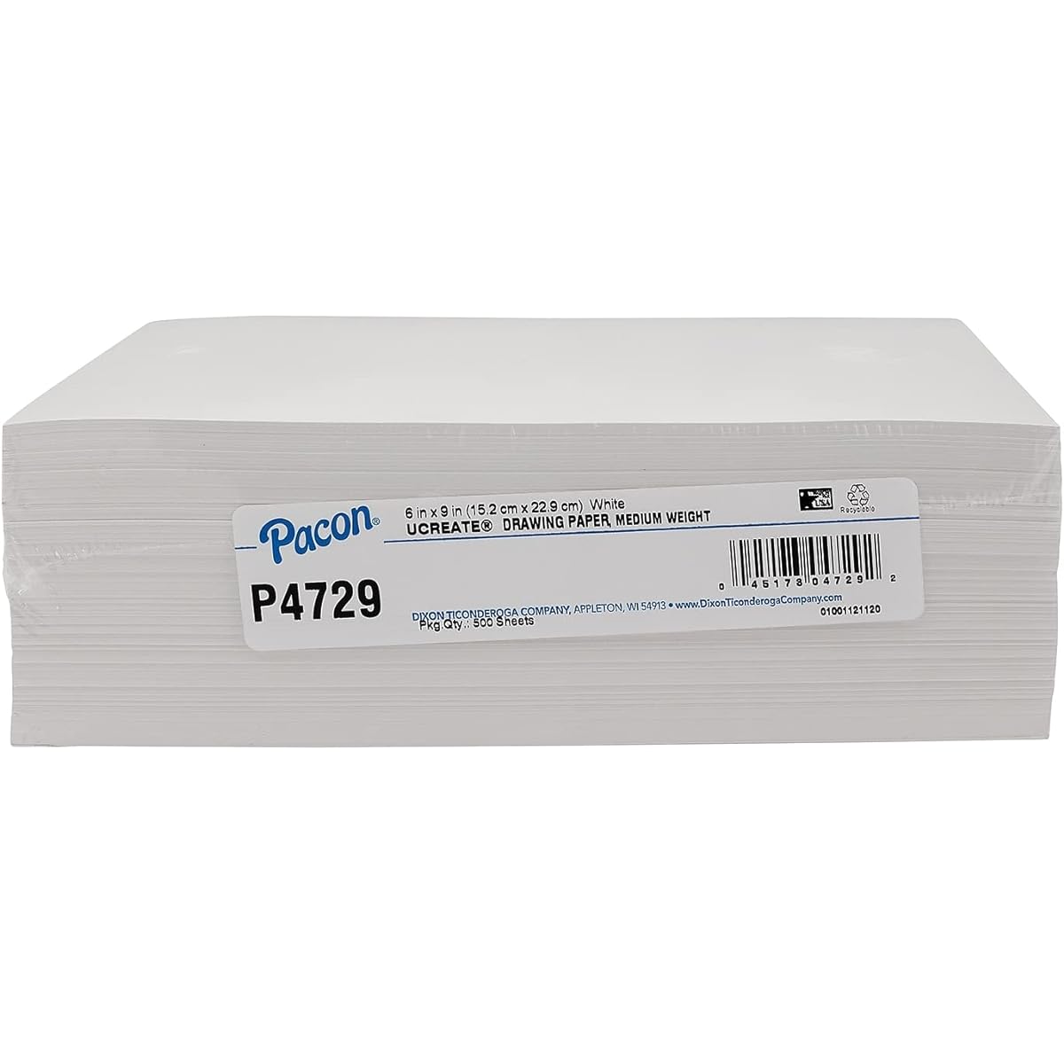 Pacon Drawing Paper White Medium Weight 50lb 6" x 9" 500 Sheets