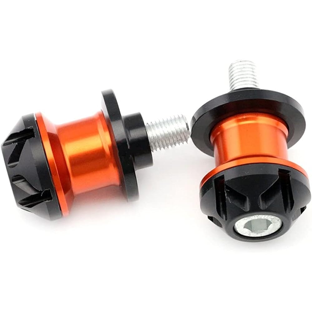 Motorcycle Swing Arm Spool Slider Swing Arm Spool Slider for KAWASAKI ZX6R ZX9R ZX10R ZX12R ZX14R NINJA 250/R/RR 300 400 650/R Motorcycle Stand Screw 10mm (Color: Orange)