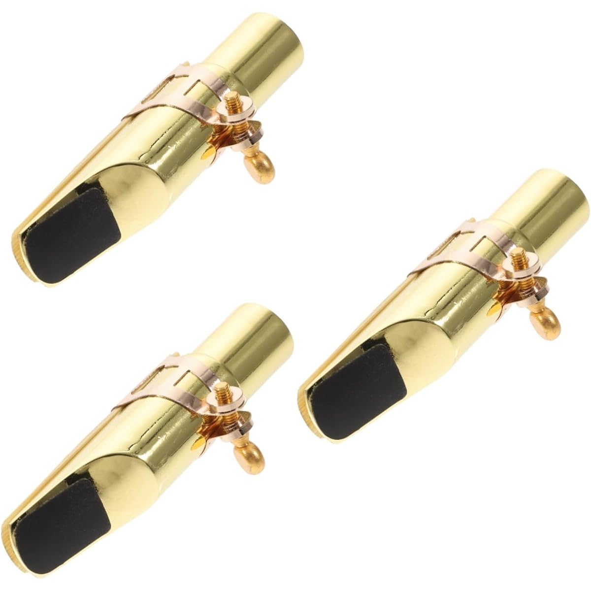 VICASKY 3-Piece Set Saxophone Mouthpiece, Saxophone Mouth Cap, Bass Clarinet Mouthpiece, Saxophone Mute, Saxophone Reed Kit, Saxophone Metal Ligature, Tenor Saxophone Mouthpiece