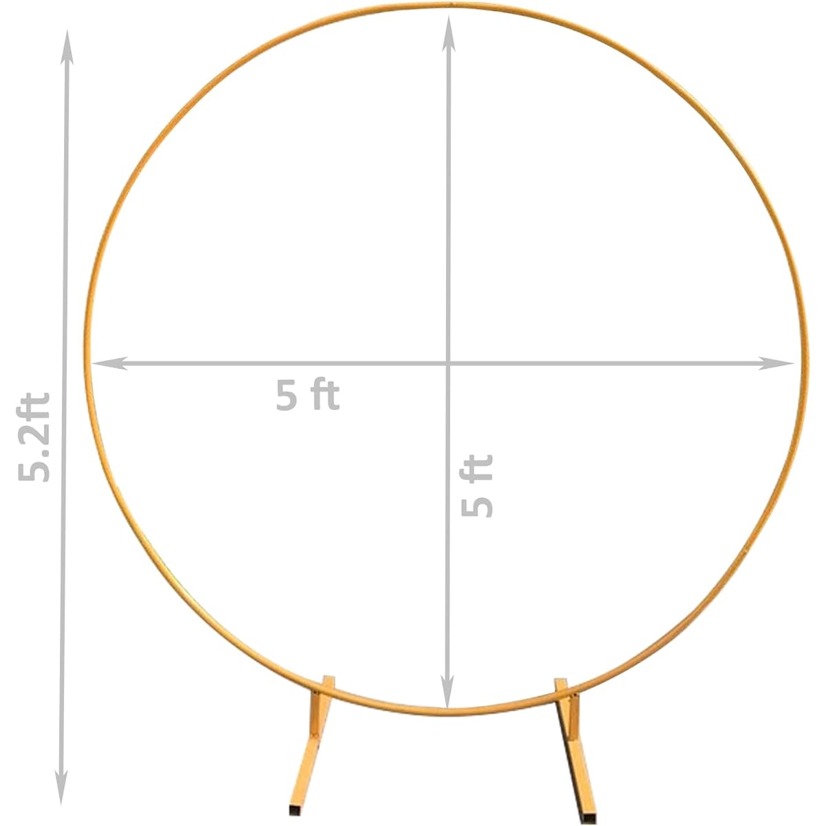 5ft (1.5m) Golden Round Backdrop Stand, Iron Circle Balloon Arch for Wedding, Birthday Party, Graduation Decoration, Baby Shower, Wedding, Photography Backdrop, Garden Decoration (Gold-5ft)