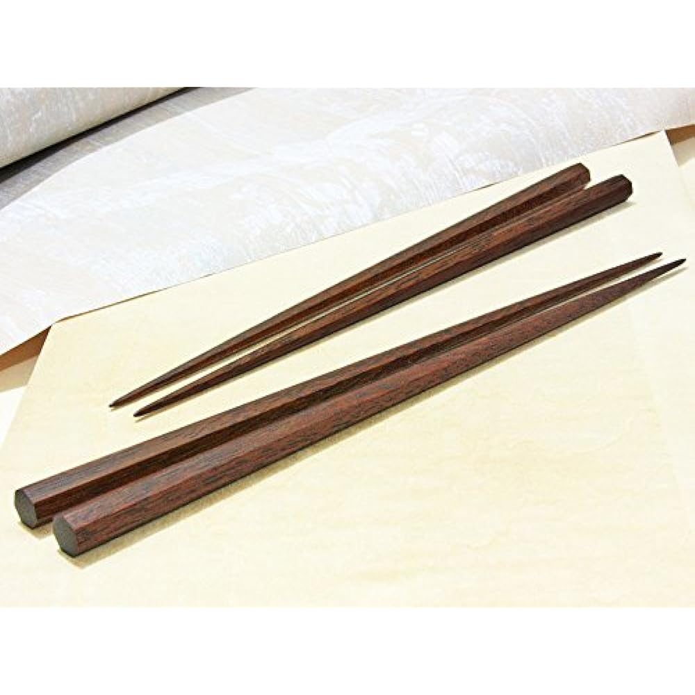 Daikokuya Edo Wooden Chopsticks, Technically Crafted, Iron Wood Seven Square Shaved (Slightly Thick) ◆1 serving Medium Size: 21.5cm