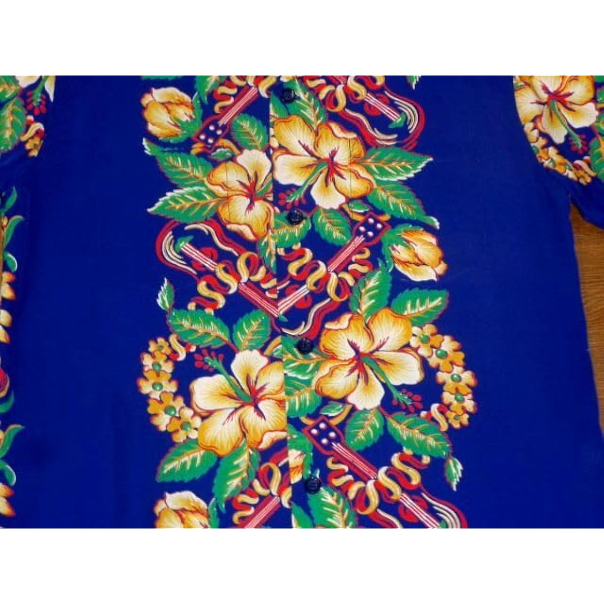 Sun Surf Long Sleeve Aloha Shirt Ukulele Hibiscus Lei Navy M Size SUN SURF SS29202 BLESSING GIFT FROM HAWAII Toyo Enterprises