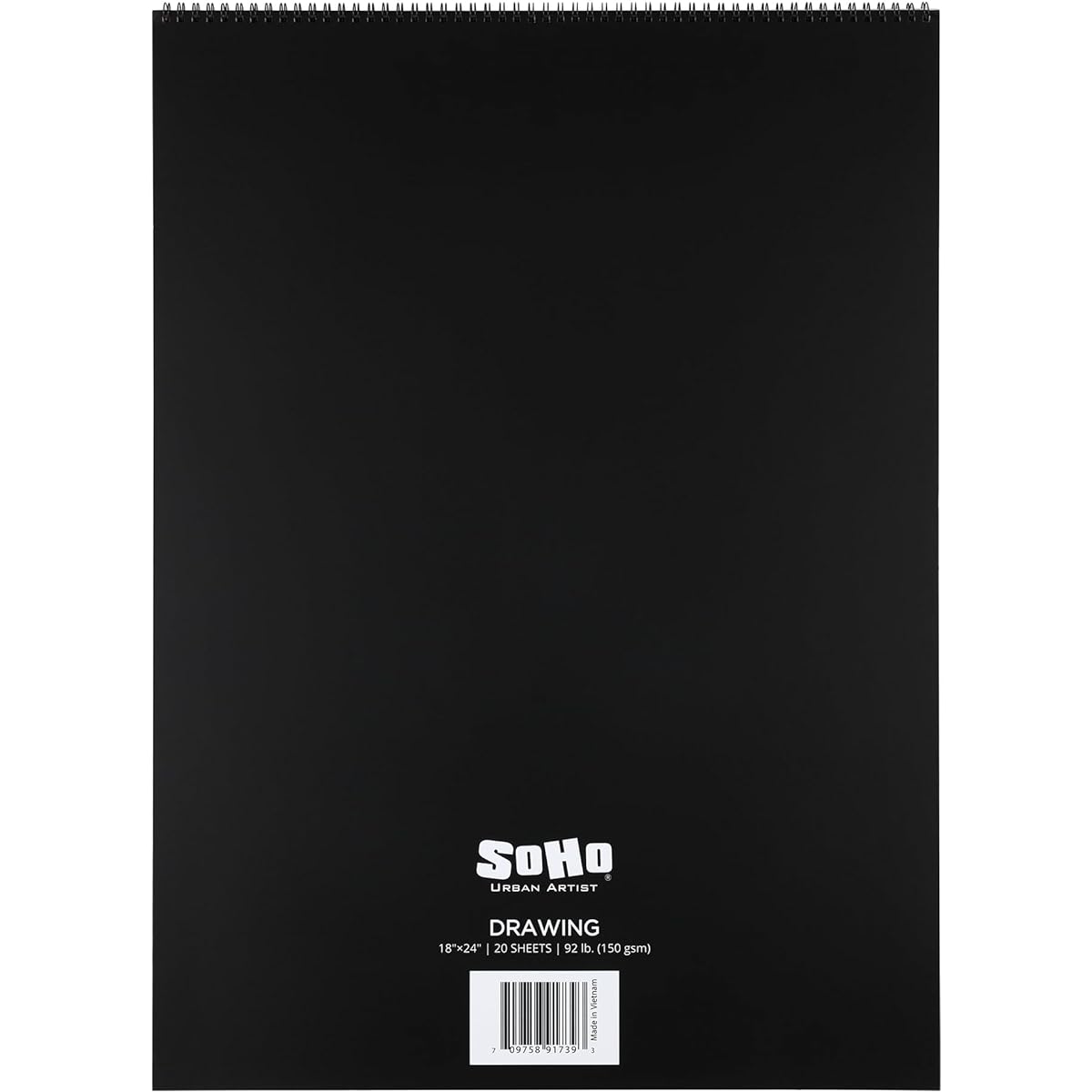 SoHo Urban Artist Soft Cover Drawing Pad 18x24" - 90lb (150gsm) Drawing Paper Pad for Artists/Travel/Illustration and More - Single