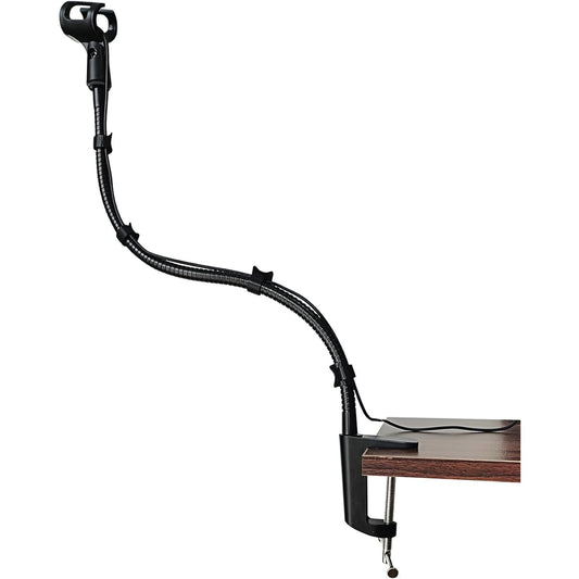 Angksorm 19" Flexible Gooseneck Microphone Stand with Desk Clamp for Podcasting Streaming Radio Broadcasting Studio
