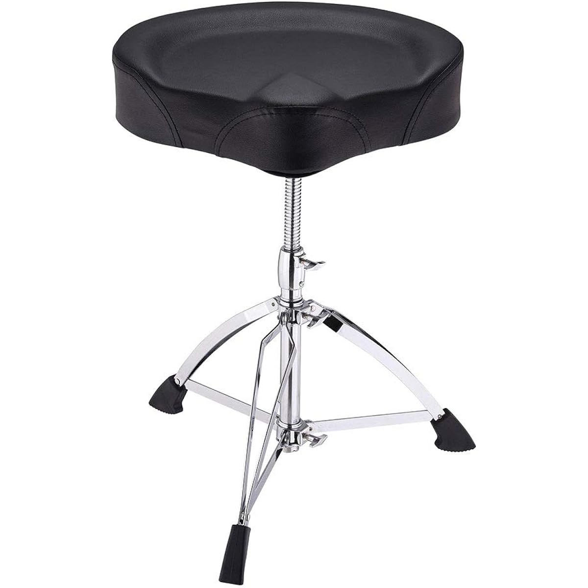 AW Saddle Drum Throne Drummer Stool Round Seat Chair Height Adjustable Folding Stand Percussion Hardware L Size