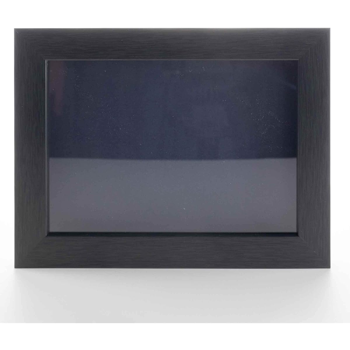 CountryArtHouse Charcoal 16x30 Wood Shadow Box Display Frame with Navy Acid-Free Backing, UV Acrylic & Hanging Hardware - 3/4" Usable Depth - Great Magazine Display Frame Shadow Box