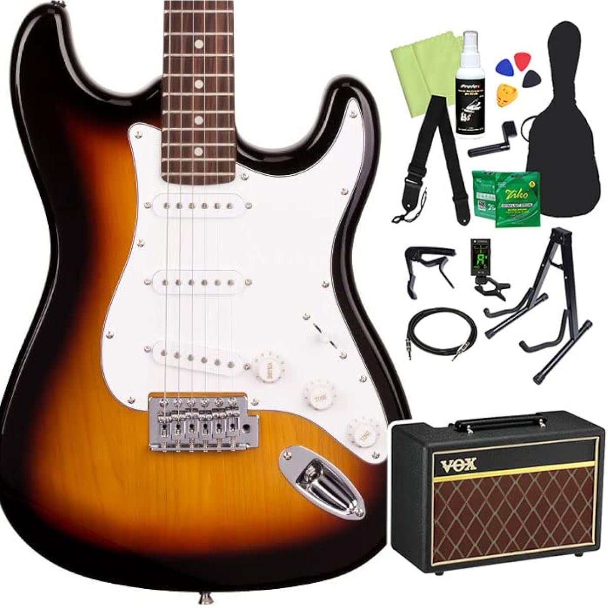 SX ED1 Electric Guitar Beginner 14-piece Set [With VOX Amplifier] 3TS Stratocaster Type SX