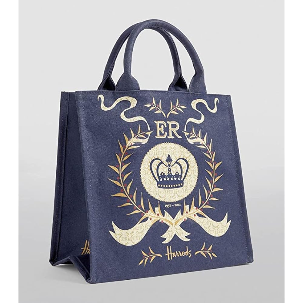 [UK only] Genuine London store Harrods Platinum Jubilee 2022 Queen's Platinum Jubilee Shopper Bag Navy