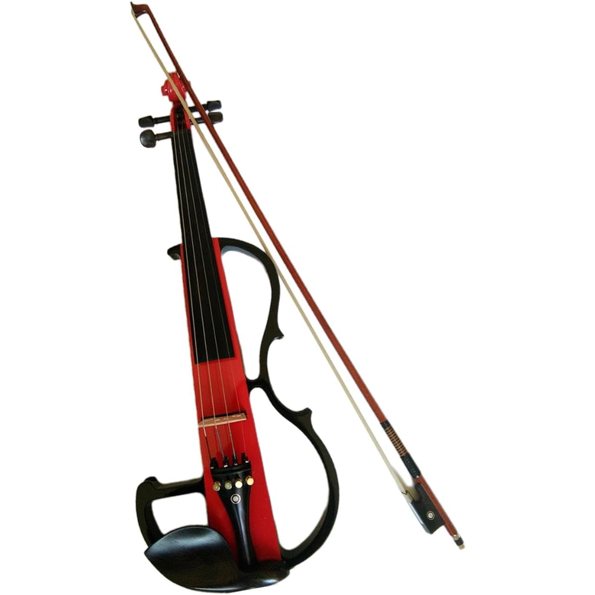 T Tooyful Electric Violin with Headphones and Violin Bow Fiddle, with Hard Case and Fittings, for Adults, Beginners, Stage Shows, Red