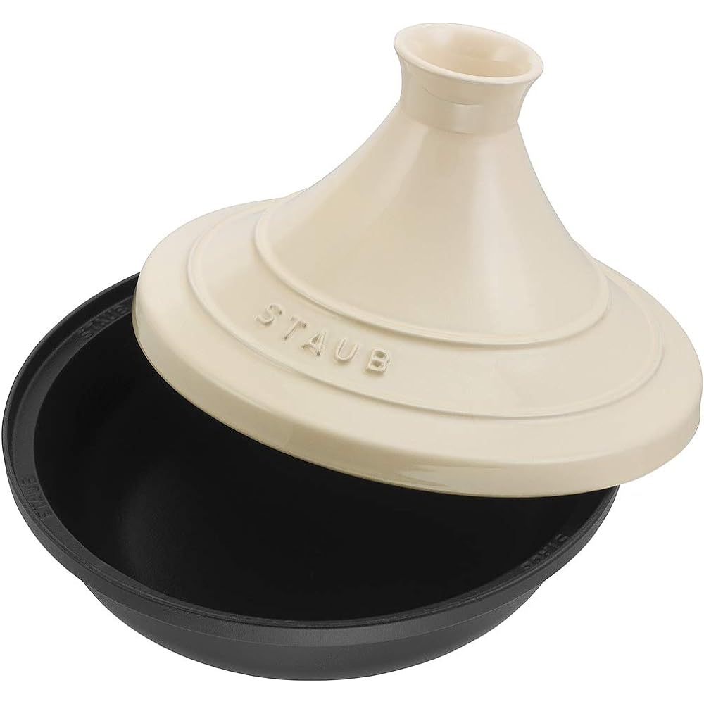 Staub "Tajine Pot Ivory 20cm" Two Hand Enamel Pot IH Compatible [Authorized Japanese Product] Specialty 40509-394