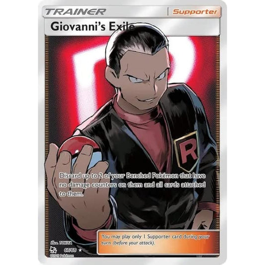 Pokemon - Giovanni's Exile - 67/68 Hidden Fate - Full Art Ultra Rare