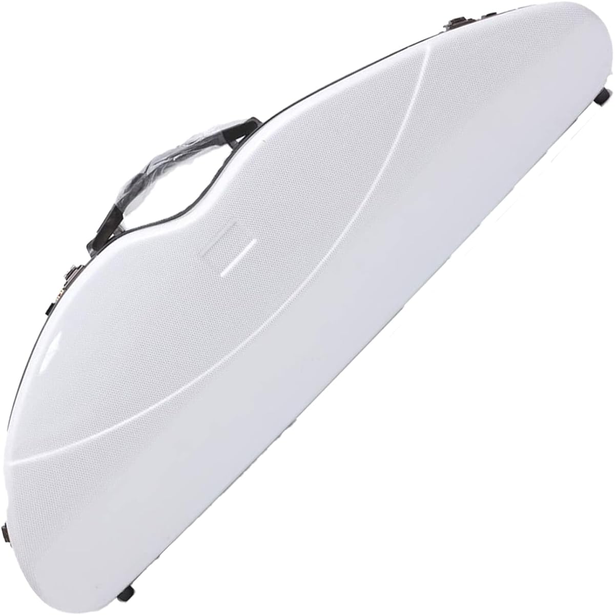 Violin Case 4/4 Full Size Mixed Carbon Fiber Violin Hard Case with Built-in Hygrometer and Password Lock Portable Carrying,White-3/4