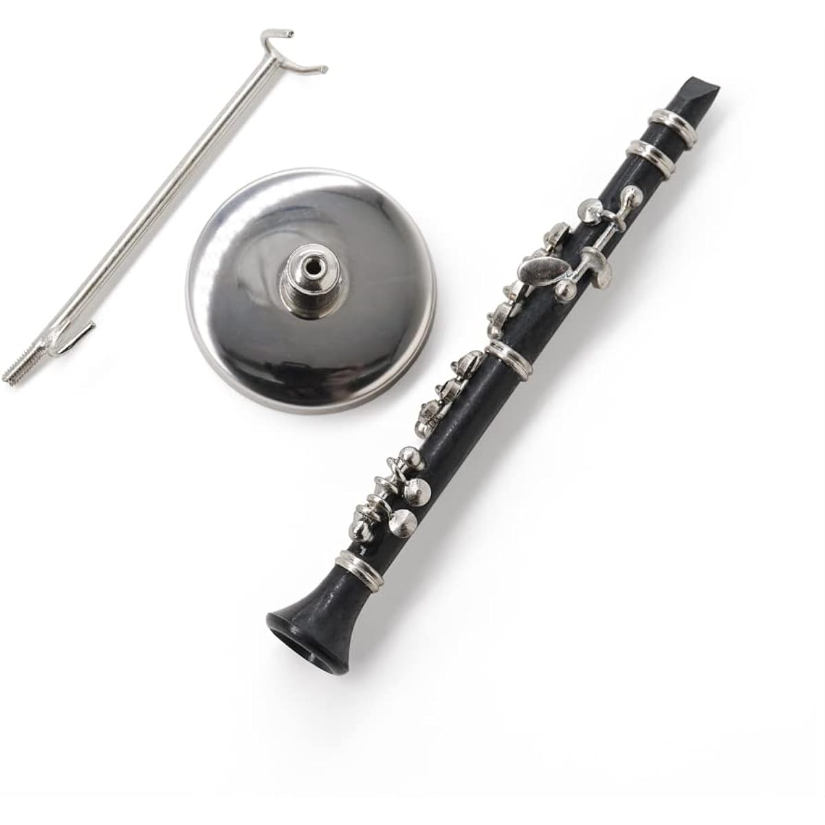 Odoria 1:12 Black Clarinet with Stand And Case Musical Instrument Miniaure Dollhouse Accessories