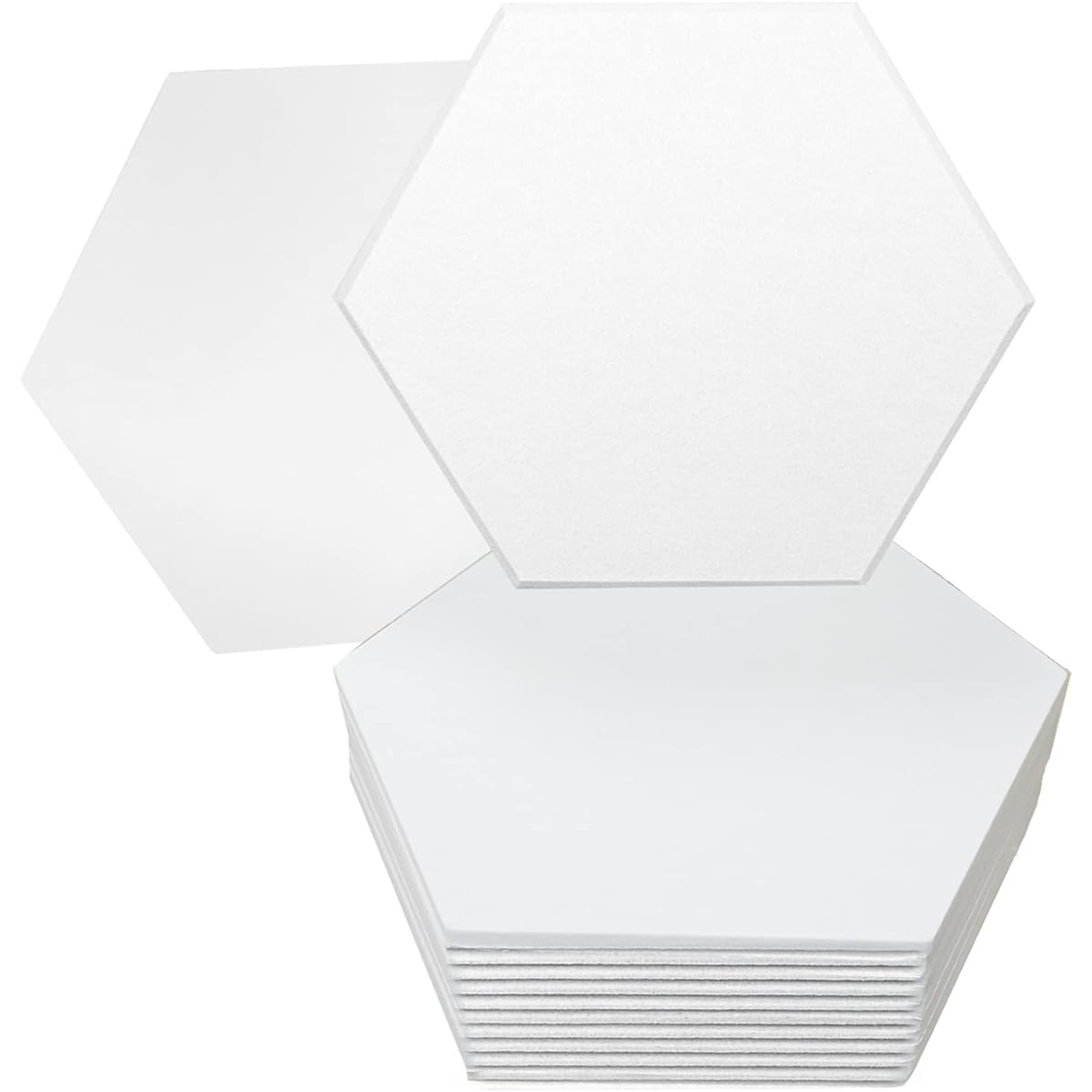 LazyWomen Soundproofing Foam Panels 12 Pack 14" x 12" x 0.4" Soundproof Wall Panels Soundproofing Hexagonal Soundproofing Panels for Home and Office Soundproofing & Noise Cancellation for Rooms (White)