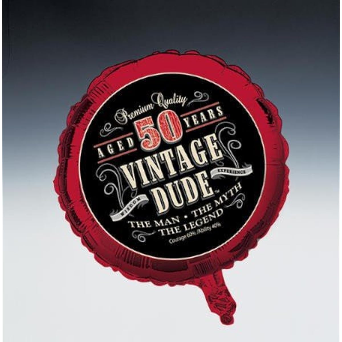 50th "Vintage Dude" Metallic Balloons 18" Pack of 10