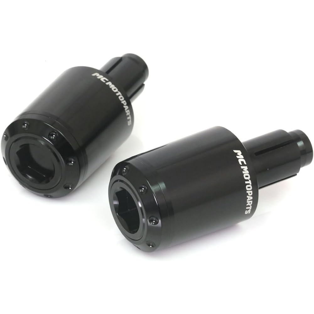 MC MOTOPARTS ATOM CNC Bar End Compatible with Motorcycle Handlebar, Diameter 13~17mm (Black)