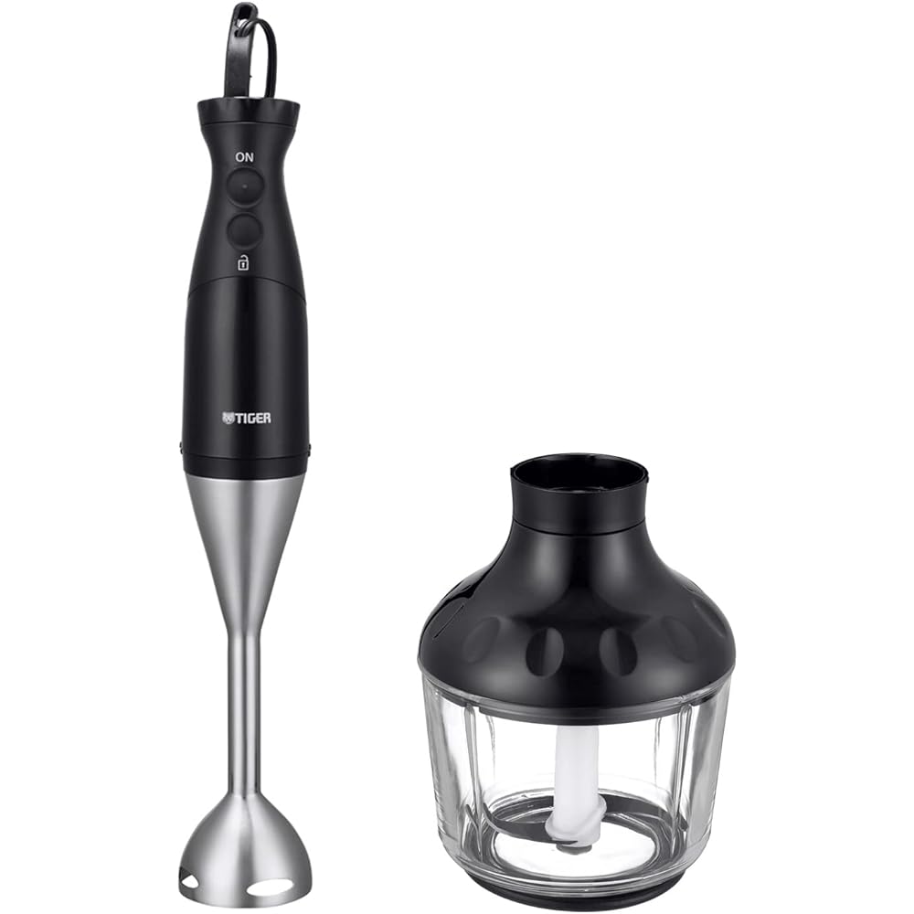 TIGER Food Processor, High Power, 5-in-1, Approximately 40% Noise Reduction, Tritan (Resin) Cup, Dishwasher Safe, Deep Black SKU-A101KD